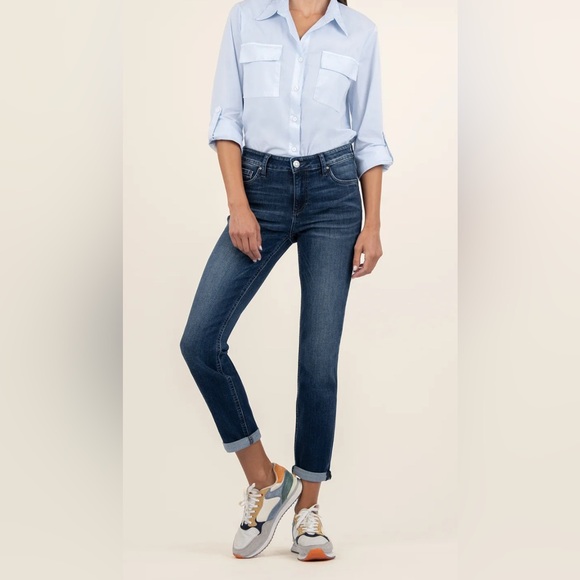 Kut from the Kloth Blue Boyfriend Jeans - Picture 1 of 11
